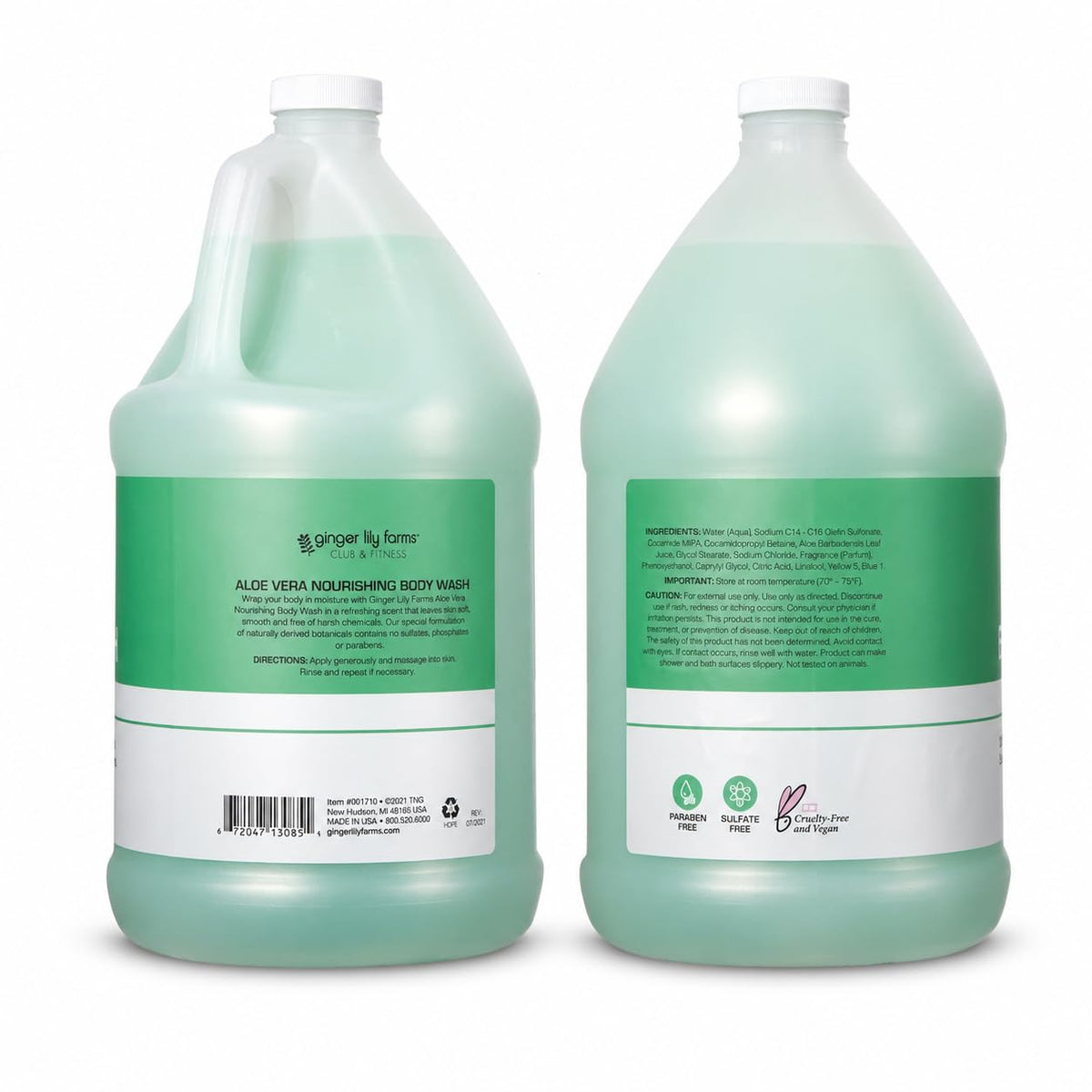 Ginger Lily Farms Aloe Vera Body Wash packaging side view
