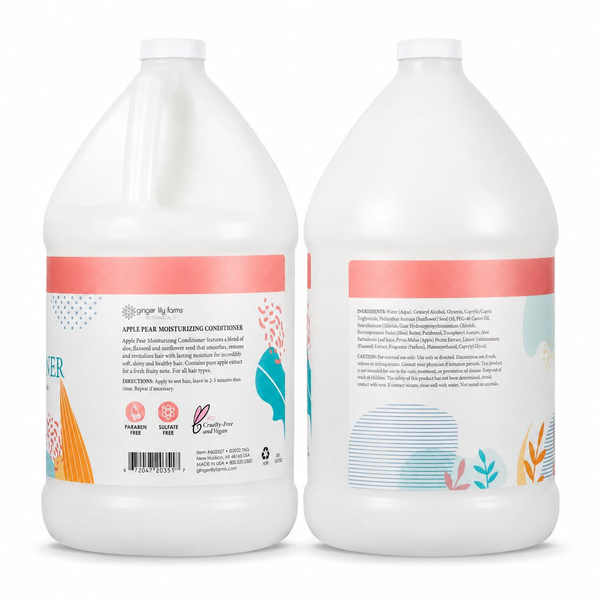 Ginger Lily Farms Apple Pear Conditioner bottle side view