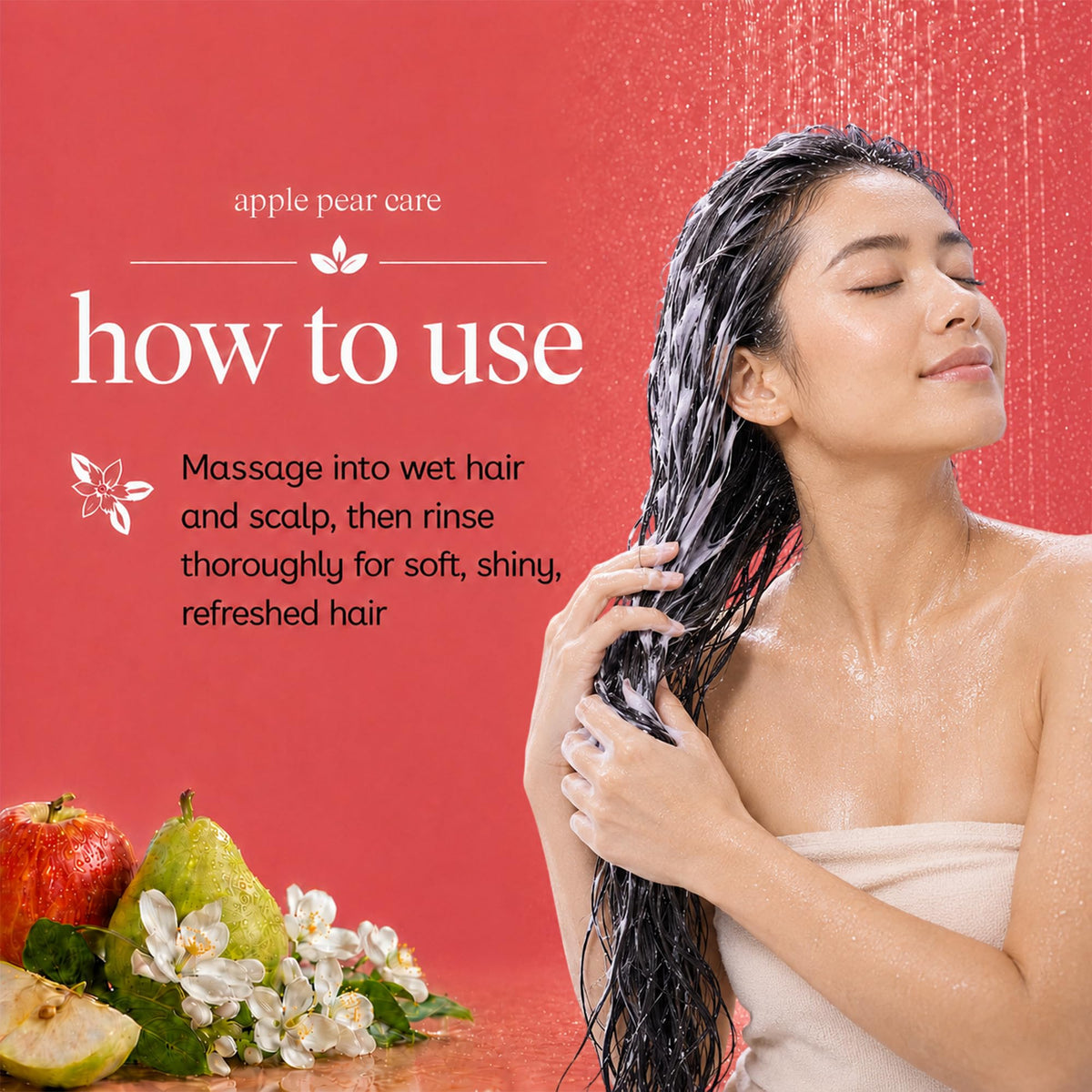 Ginger Lily Farms Apple Pear Conditioner in a spa setting