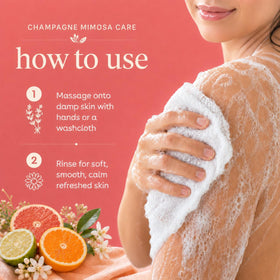 Ginger Lily Farms body wash in a bathroom setting