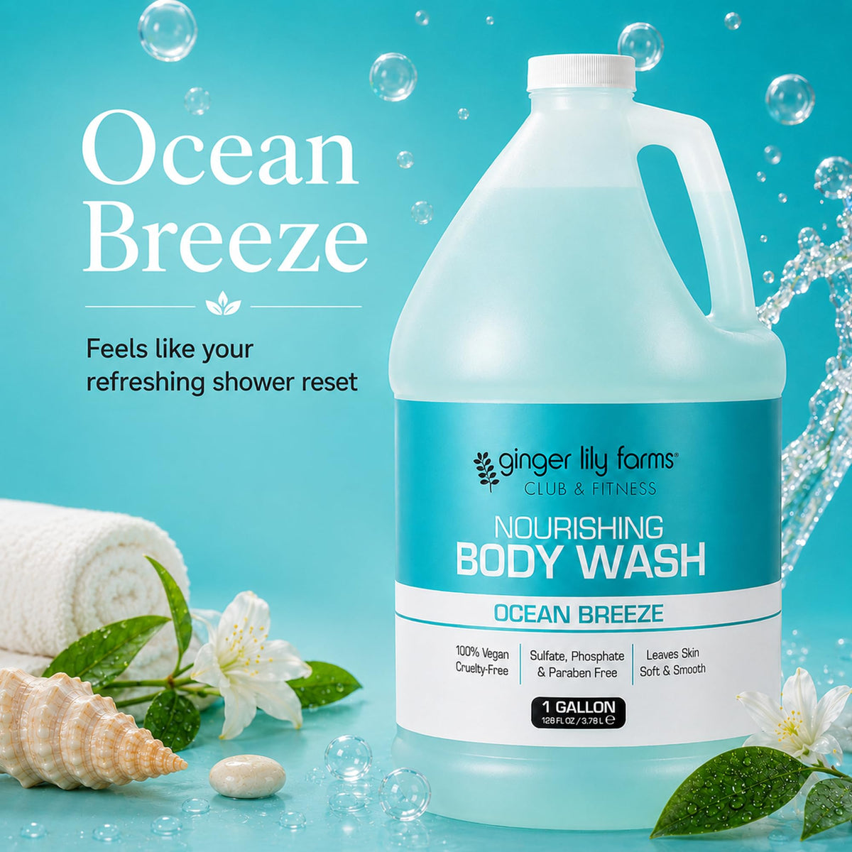 Ginger Lily Farms body wash showing refill size packaging