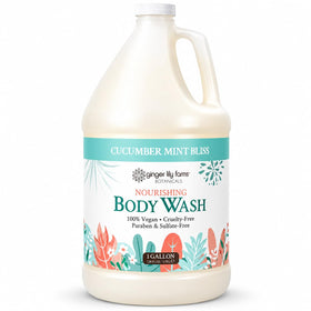 Ginger Lily Farms Botanicals Cucumber Mint Bliss Body Wash 128oz front view