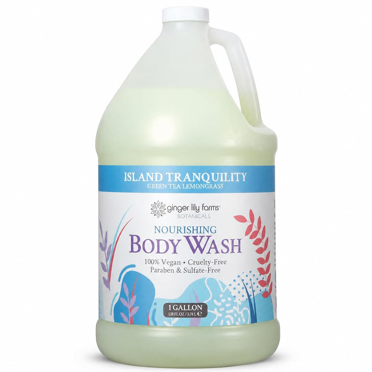Ginger Lily Farms Botanicals Island Tranquility Body Wash 128oz front view