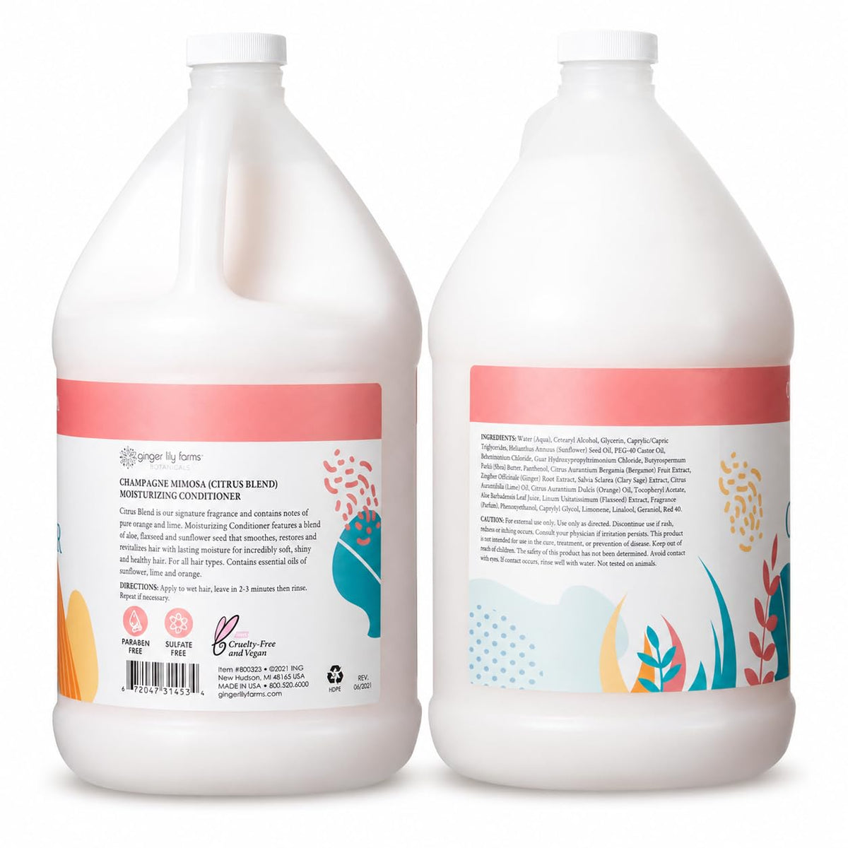 Ginger Lily Farms Champagne Mimosa Conditioner label close-up