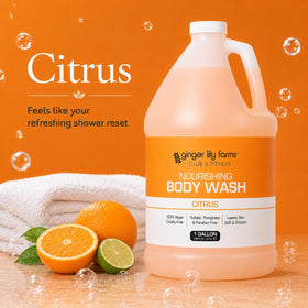 Ginger Lily Farms Citrus Body Wash in shower setting
