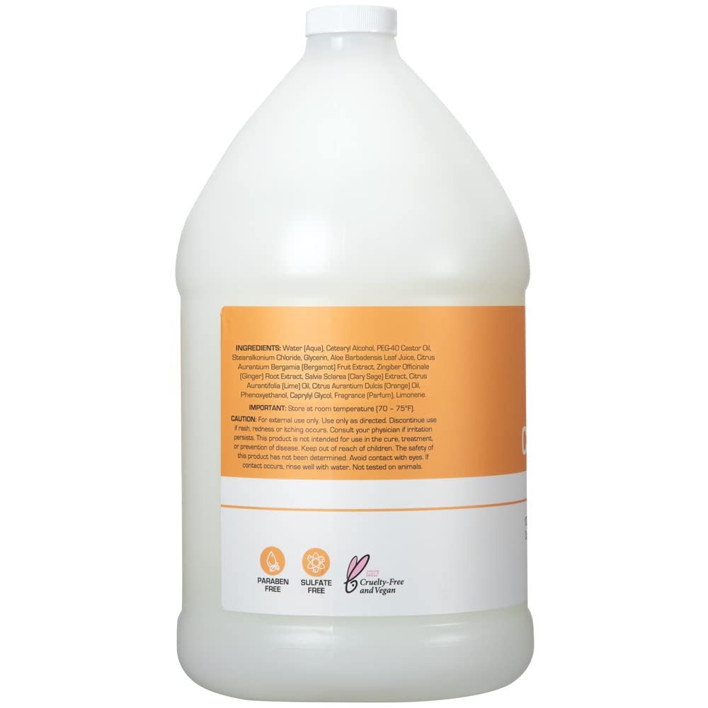 Ginger Lily Farms Citrus Moisturizing Conditioner 1 gallon with citrus fruits