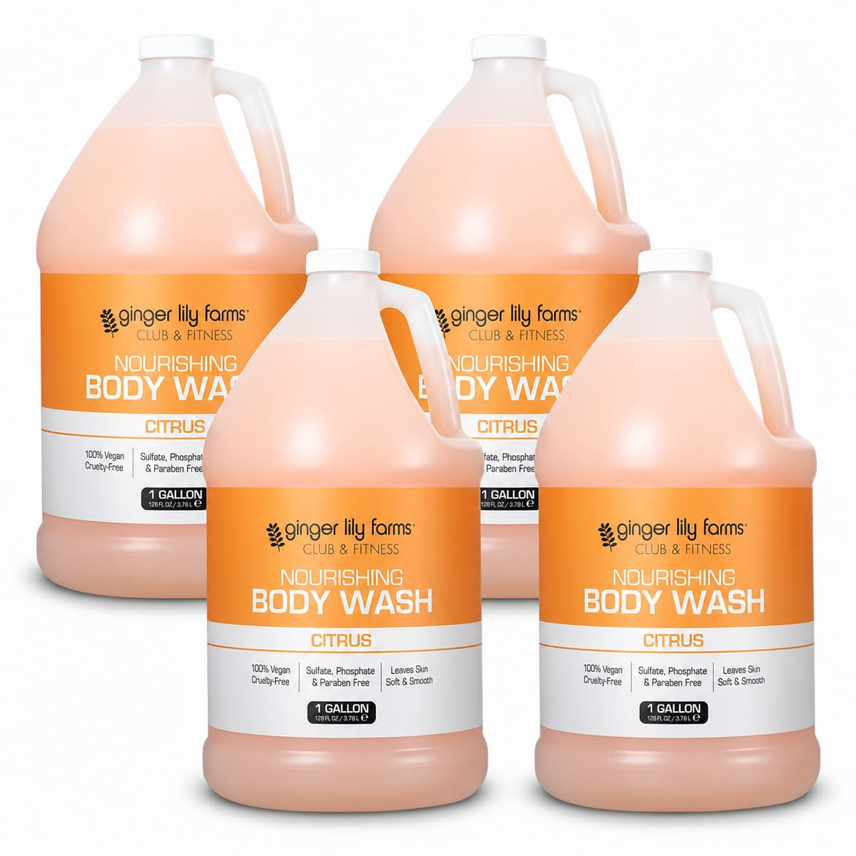 Ginger Lily Farms Club & Fitness Citrus Body Wash 128oz front view