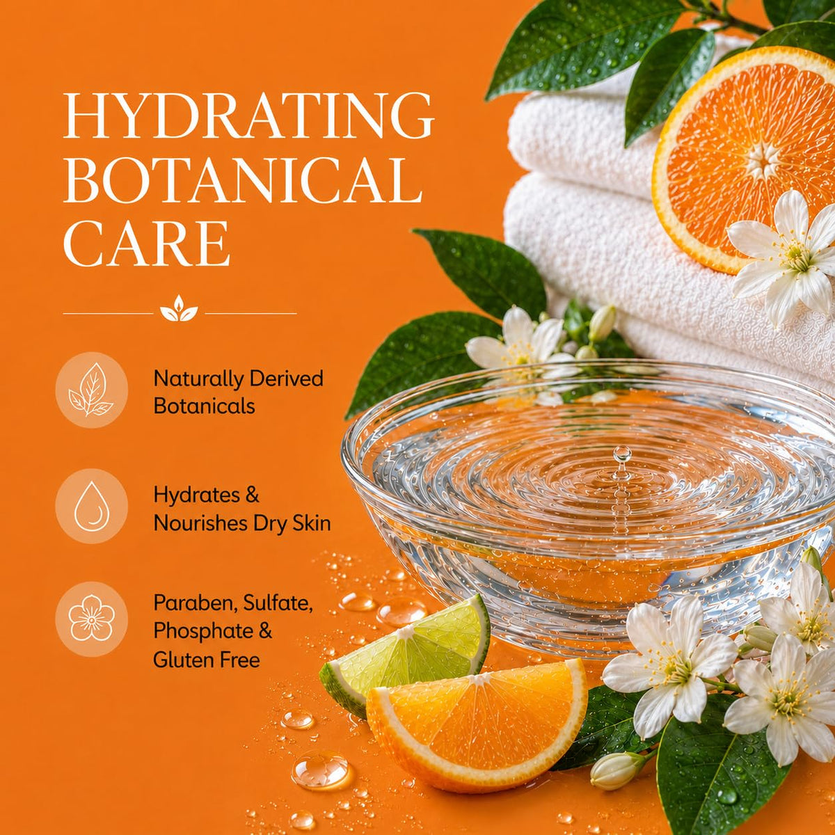Ginger Lily Farms Club & Fitness Citrus Body Wash refreshing scent depiction