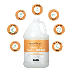 Ginger Lily Farms Club & Fitness Conditioner 128oz Citrus in a shower setting