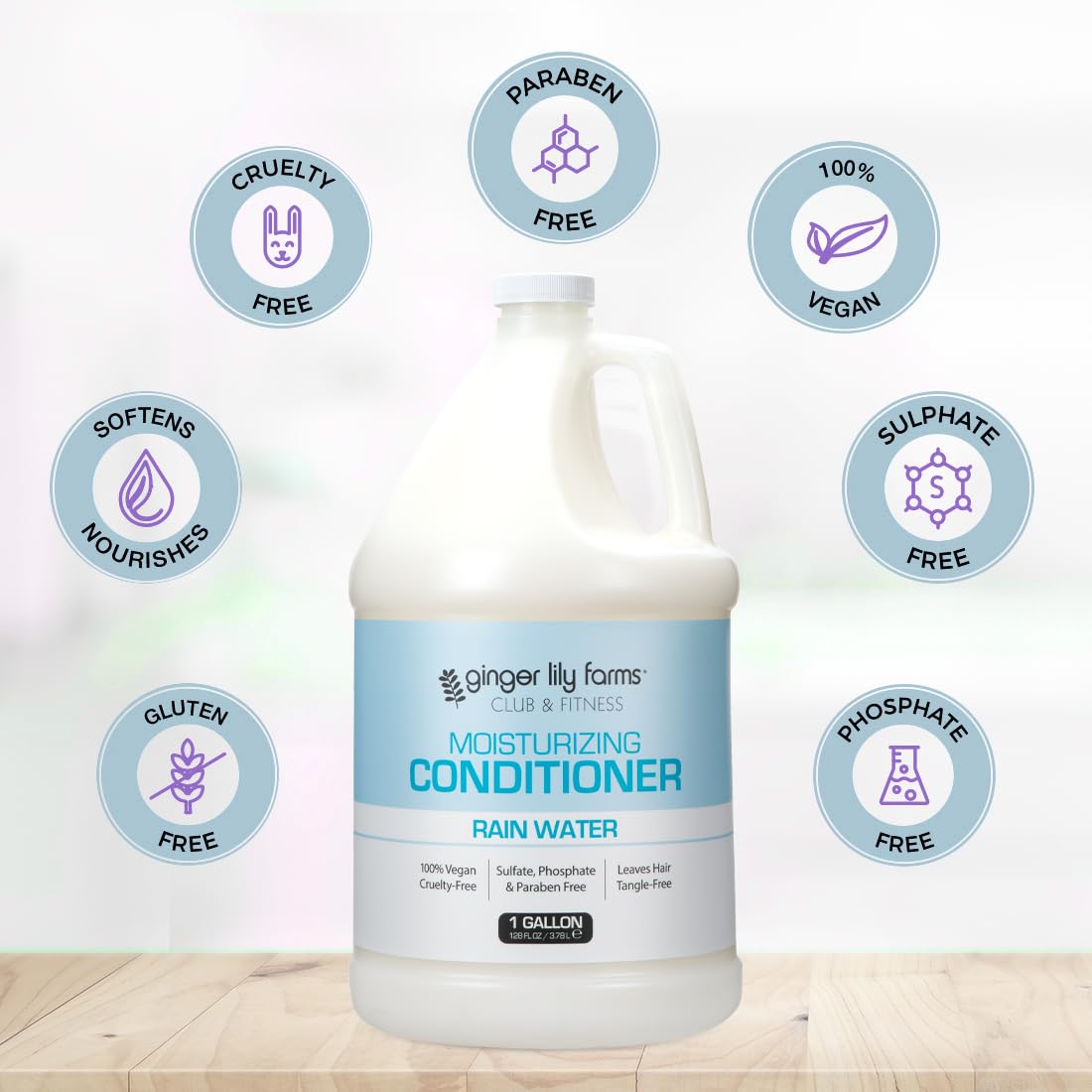Ginger Lily Farms Club & Fitness Conditioner 128oz with natural ingredients