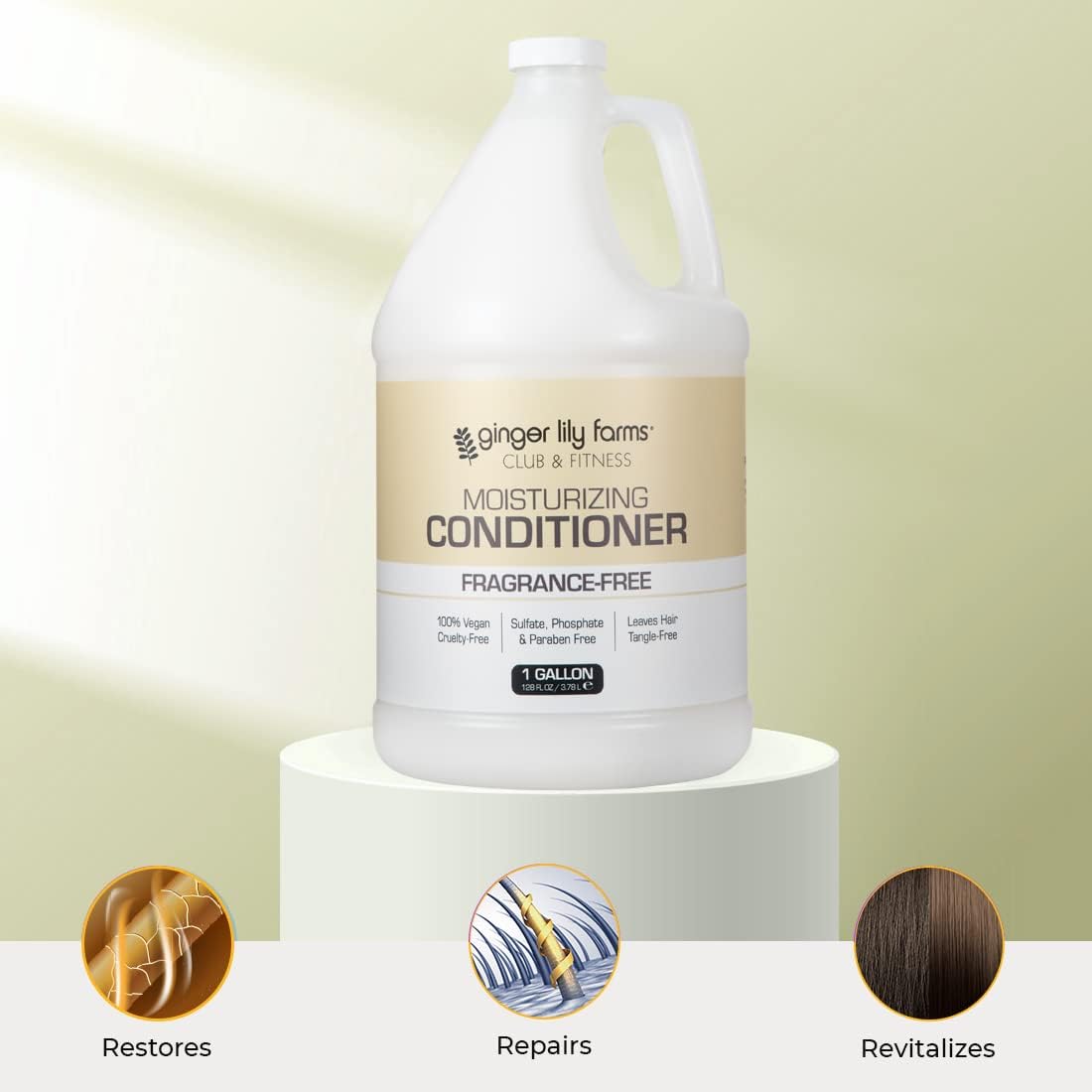 Ginger Lily Farms Club & Fitness Conditioner in a shower dispenser