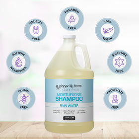 Ginger Lily Farms Club & Fitness Shampoo 128oz in a spa setting