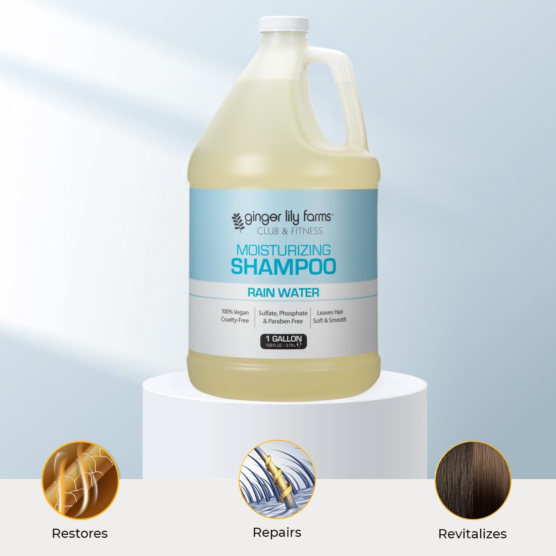Ginger Lily Farms Club & Fitness Shampoo 128oz in shower setting