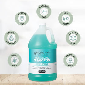 Ginger Lily Farms Club & Fitness Shampoo 128oz Ocean Breeze top view