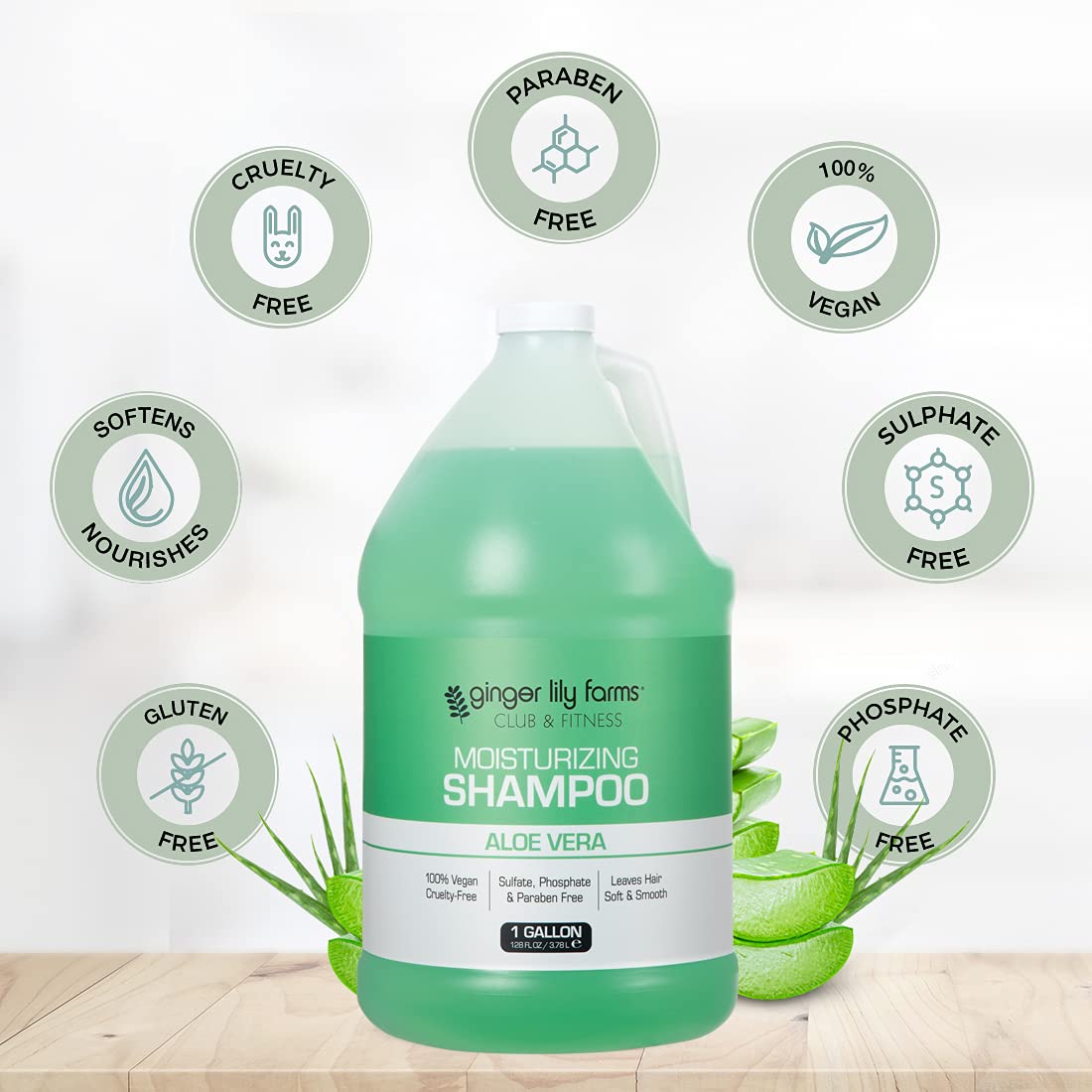 Ginger Lily Farms Club & Fitness Shampoo 128oz with dispenser