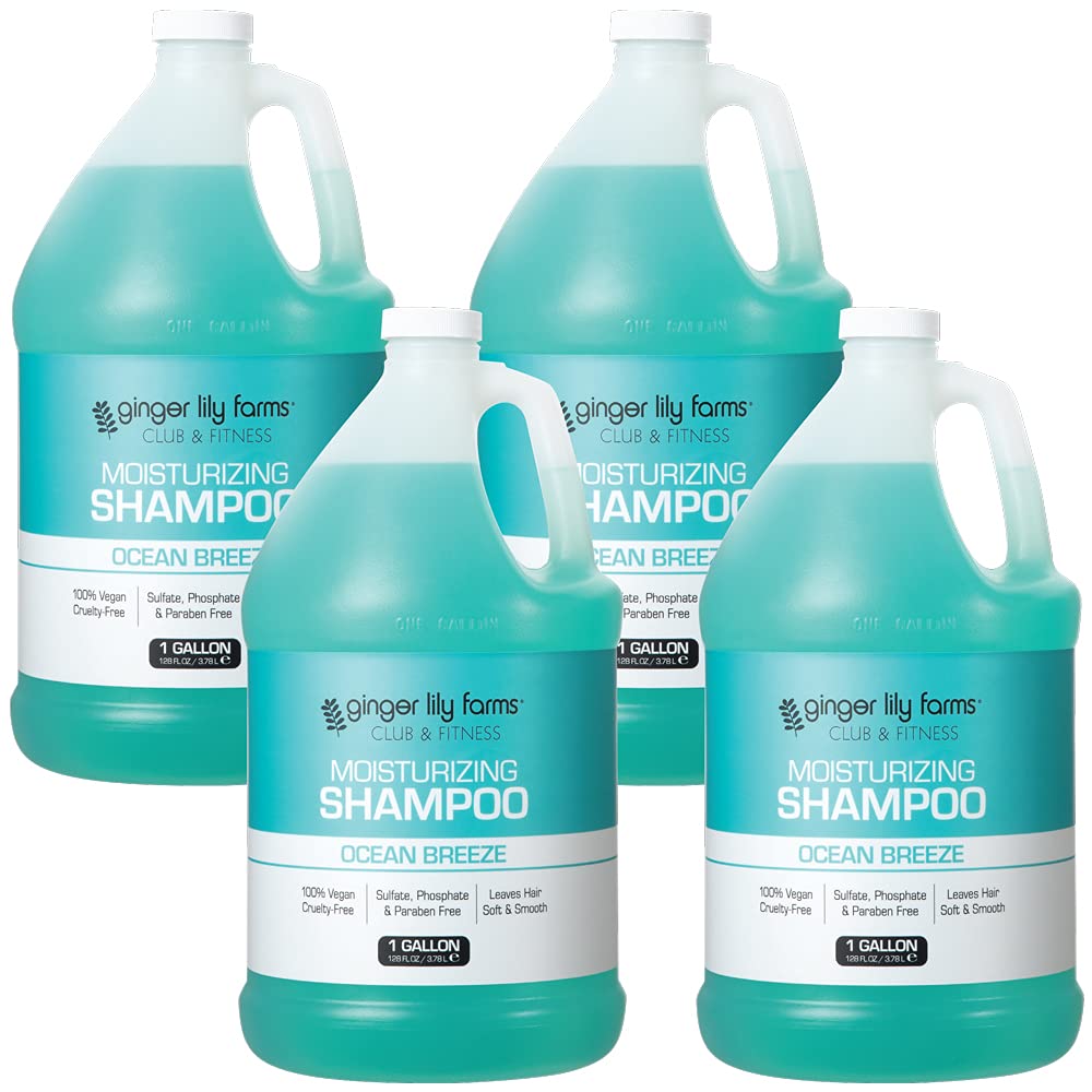 Ginger Lily Farms Club & Fitness Shampoo front view, Ocean Breeze scent