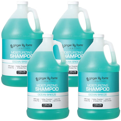 Ginger Lily Farms Club & Fitness Shampoo front view, Ocean Breeze scent