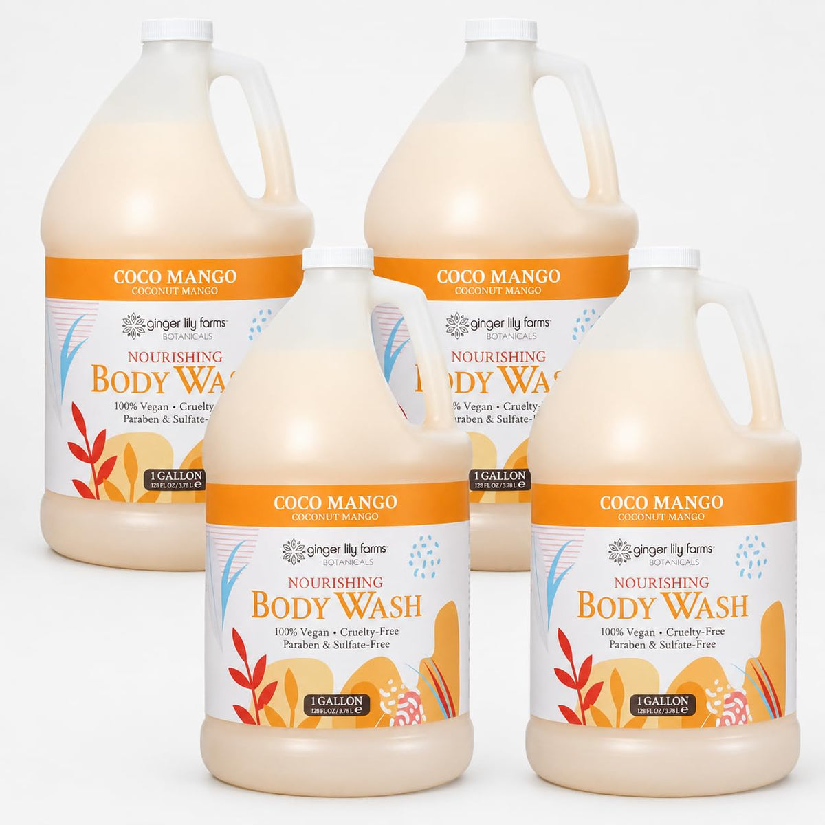 Ginger Lily Farms Coco Mango Body Wash 128oz front view