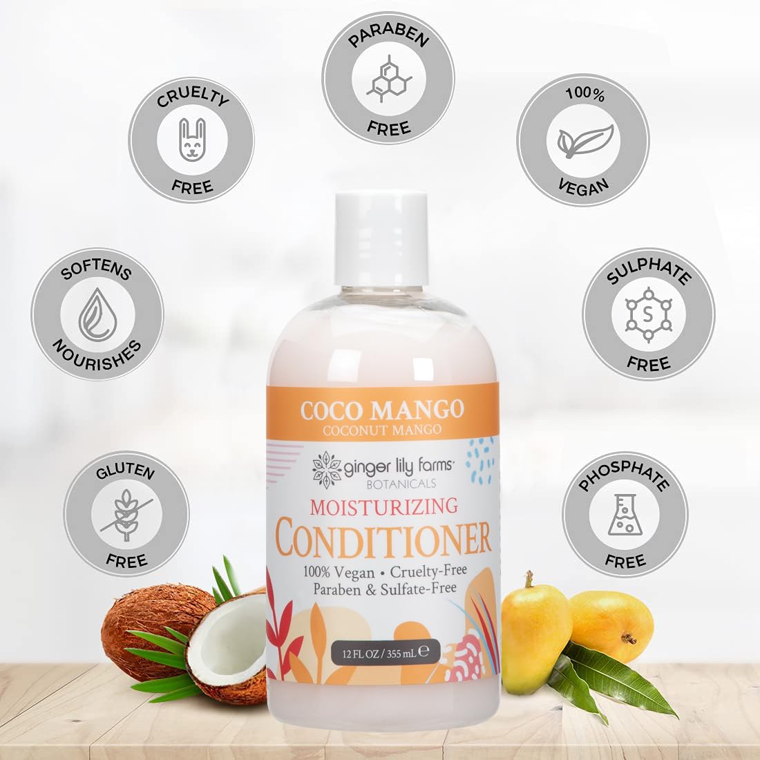 Ginger Lily Farms Coco Mango Conditioner 12oz pack of 6