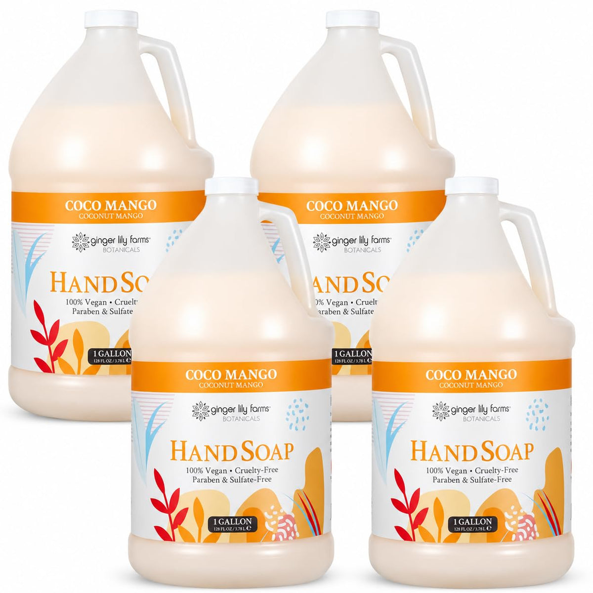 Ginger Lily Farms Coco Mango Hand Soap 128oz front view