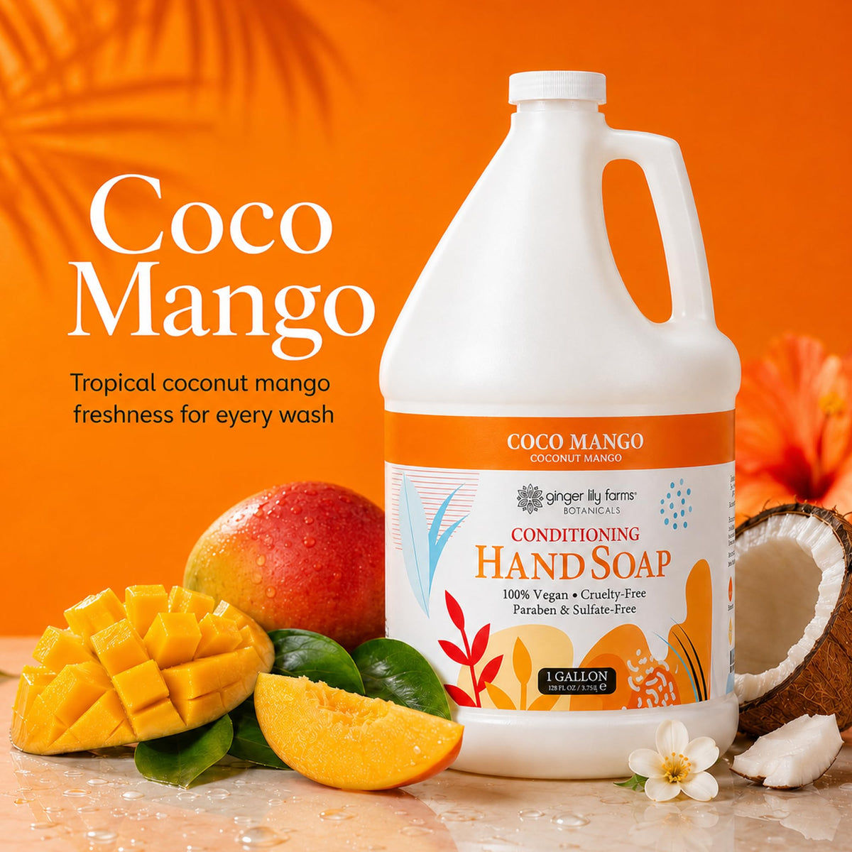 Ginger Lily Farms Coco Mango Hand Soap packaging details