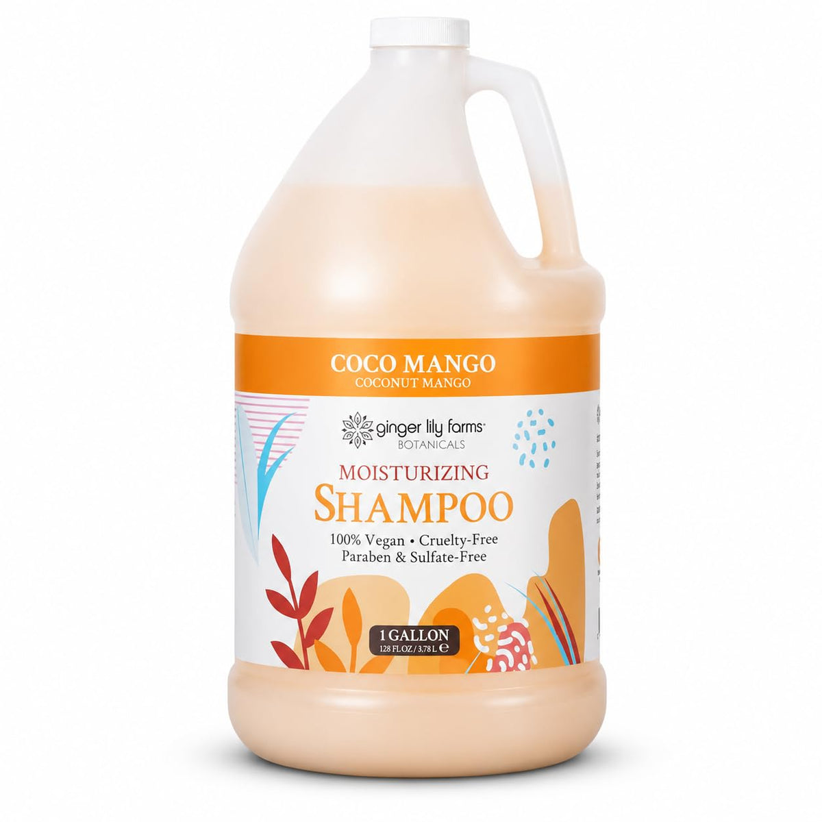 Ginger Lily Farms Coco Mango Moisturizing Shampoo 1 Gallon front view