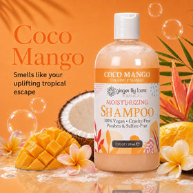 Ginger Lily Farms Coco Mango Shampoo bottle with flip top