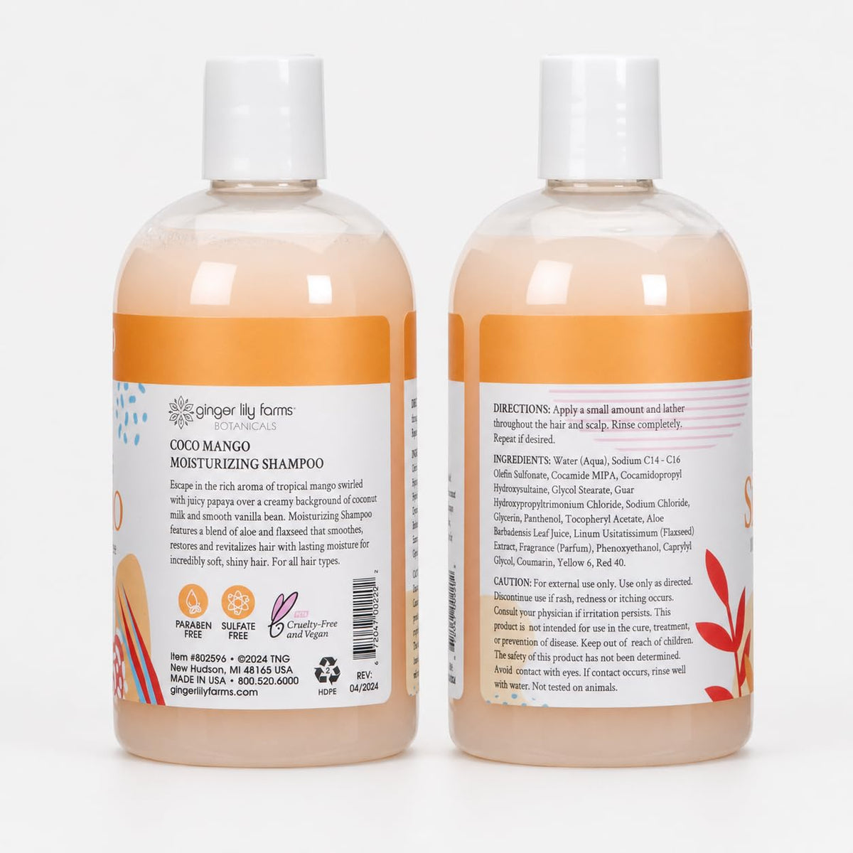 Ginger Lily Farms Coco Mango Shampoo pack of 6 bottles