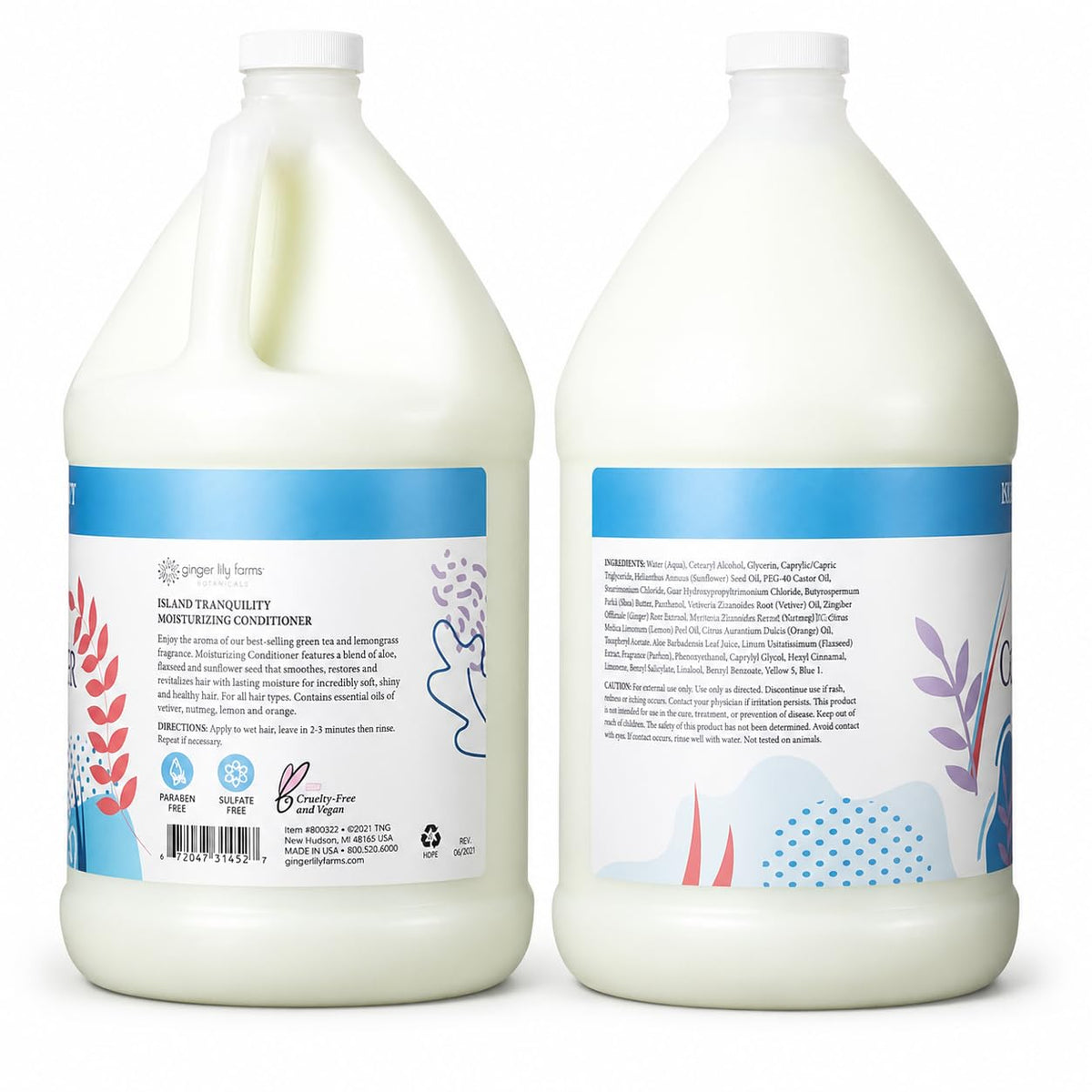 Ginger Lily Farms Conditioner 128oz Island Tranquility back view