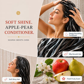 Ginger Lily Farms Conditioner packaging with apple and pear visuals