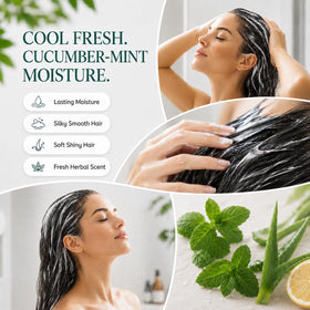 Ginger Lily Farms Cucumber Mint Bliss Conditioner in a spa setting