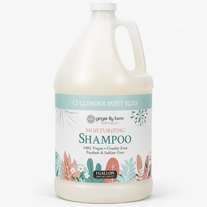 Ginger Lily Farms Cucumber Mint Bliss Shampoo 128oz front view