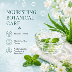 Ginger Lily Farms Cucumber Mint Bliss Shampoo in a shower setting