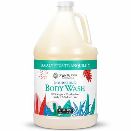 Ginger Lily Farms Eucalyptus Tranquility Body Wash 128oz front view