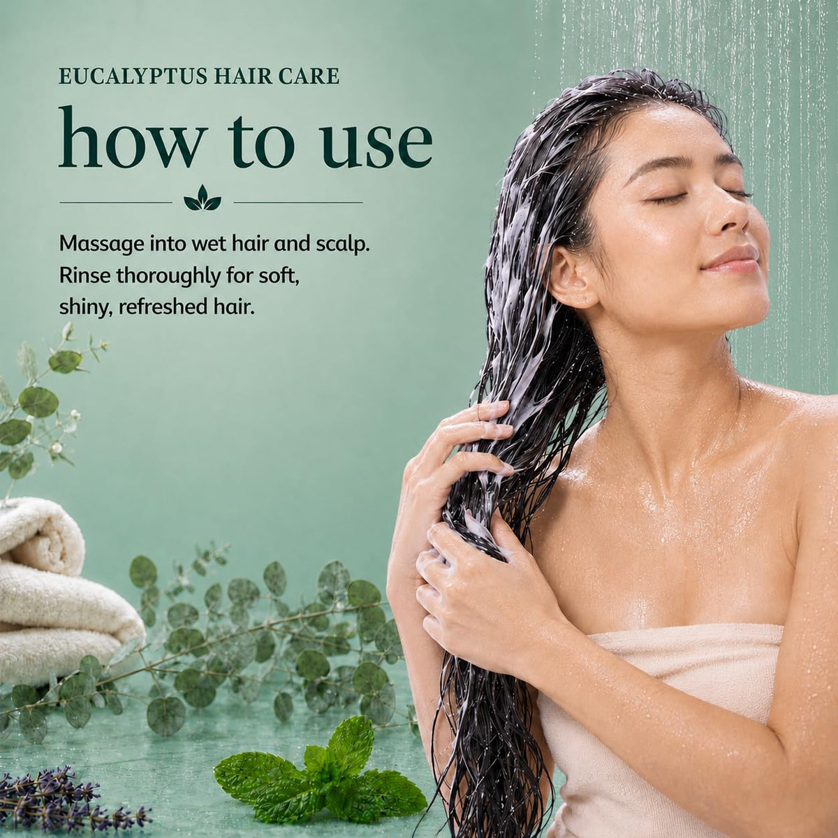 Ginger Lily Farms Eucalyptus Tranquility Conditioner in a bathroom setting