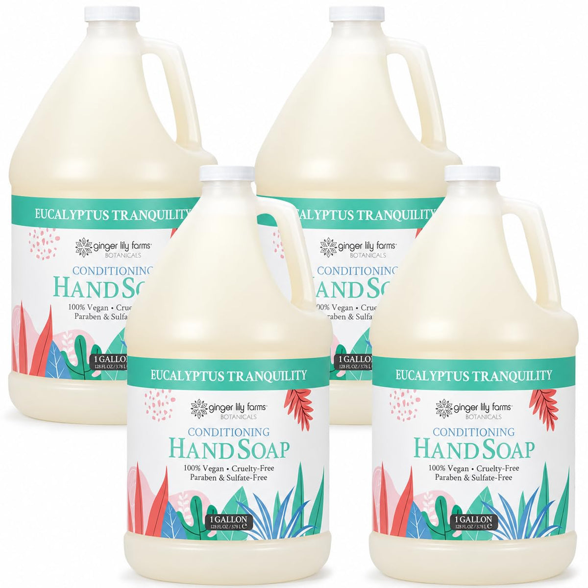 Ginger Lily Farms Eucalyptus Tranquility Hand Soap 128oz front view