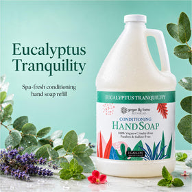 Ginger Lily Farms Eucalyptus Tranquility Hand Soap 128oz side view