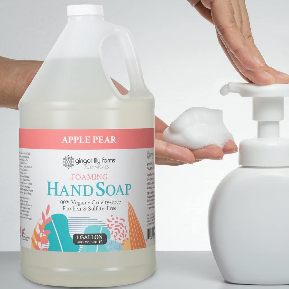 Ginger Lily Farms Foaming Hand Soap 128oz Apple Pear close-up