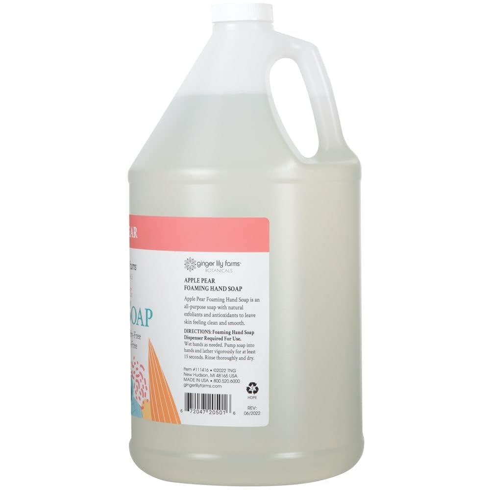 Ginger Lily Farms Foaming Hand Soap 128oz Apple Pear dispenser