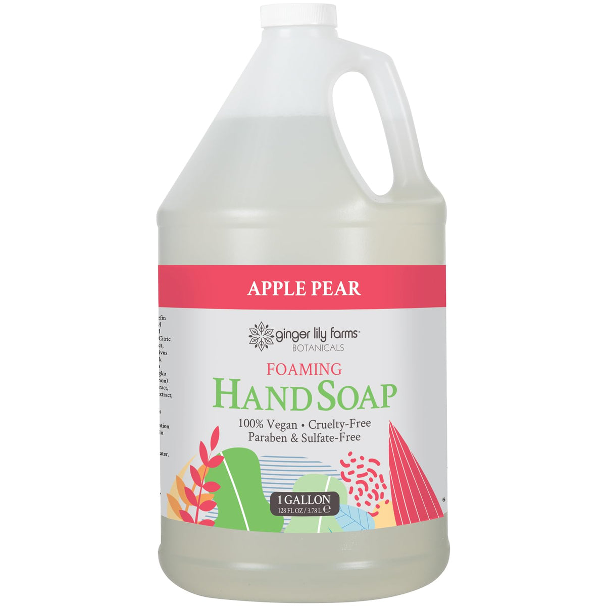 Ginger Lily Farms Foaming Hand Soap 128oz Apple Pear front view