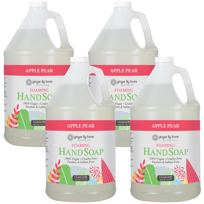 Ginger Lily Farms Foaming Hand Soap 128oz Apple Pear front view