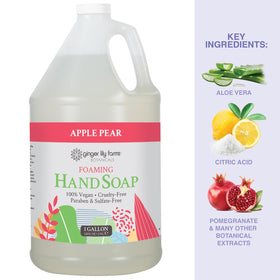 Ginger Lily Farms Foaming Hand Soap 128oz Apple Pear in a bathroom setting