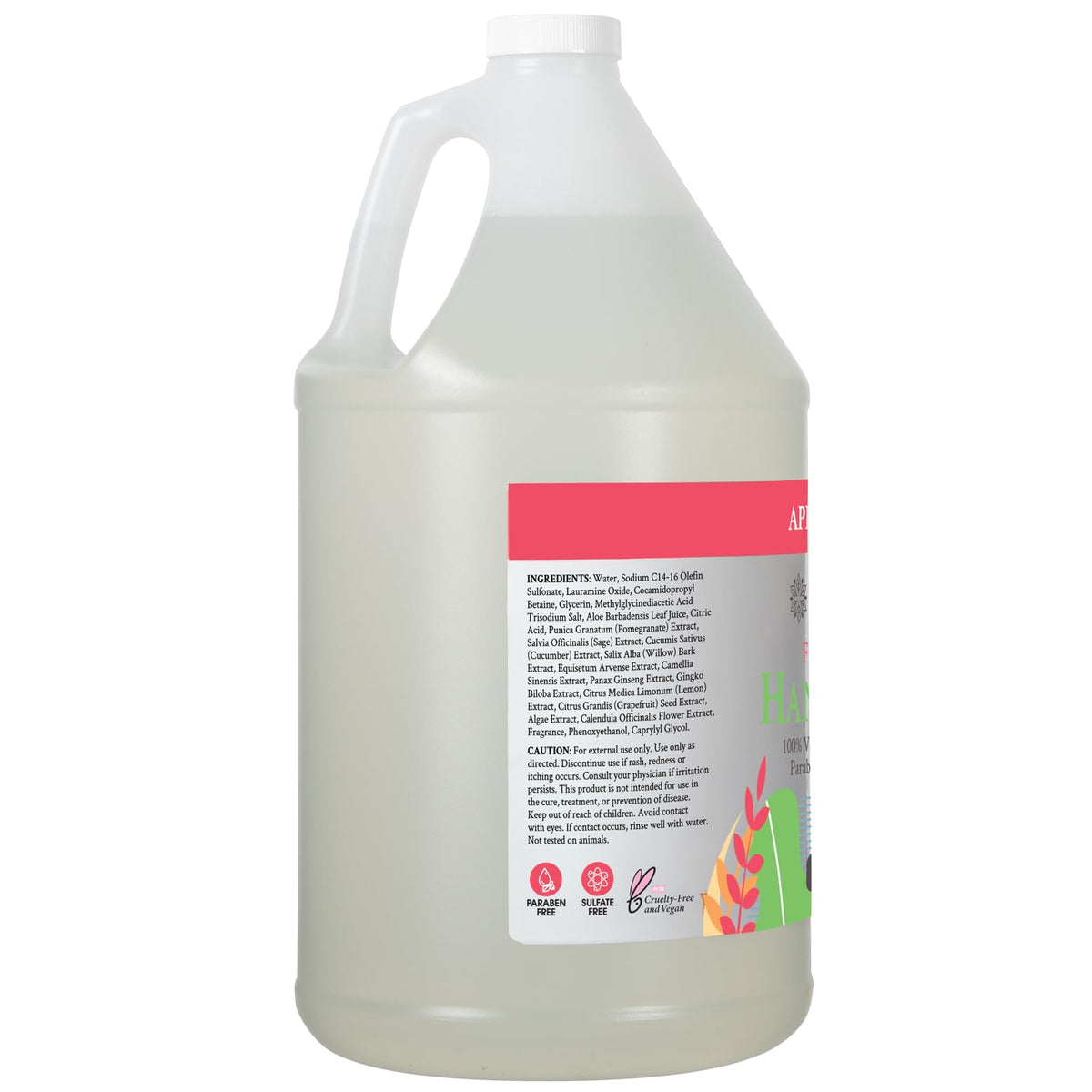 Ginger Lily Farms Foaming Hand Soap 128oz Apple Pear side view
