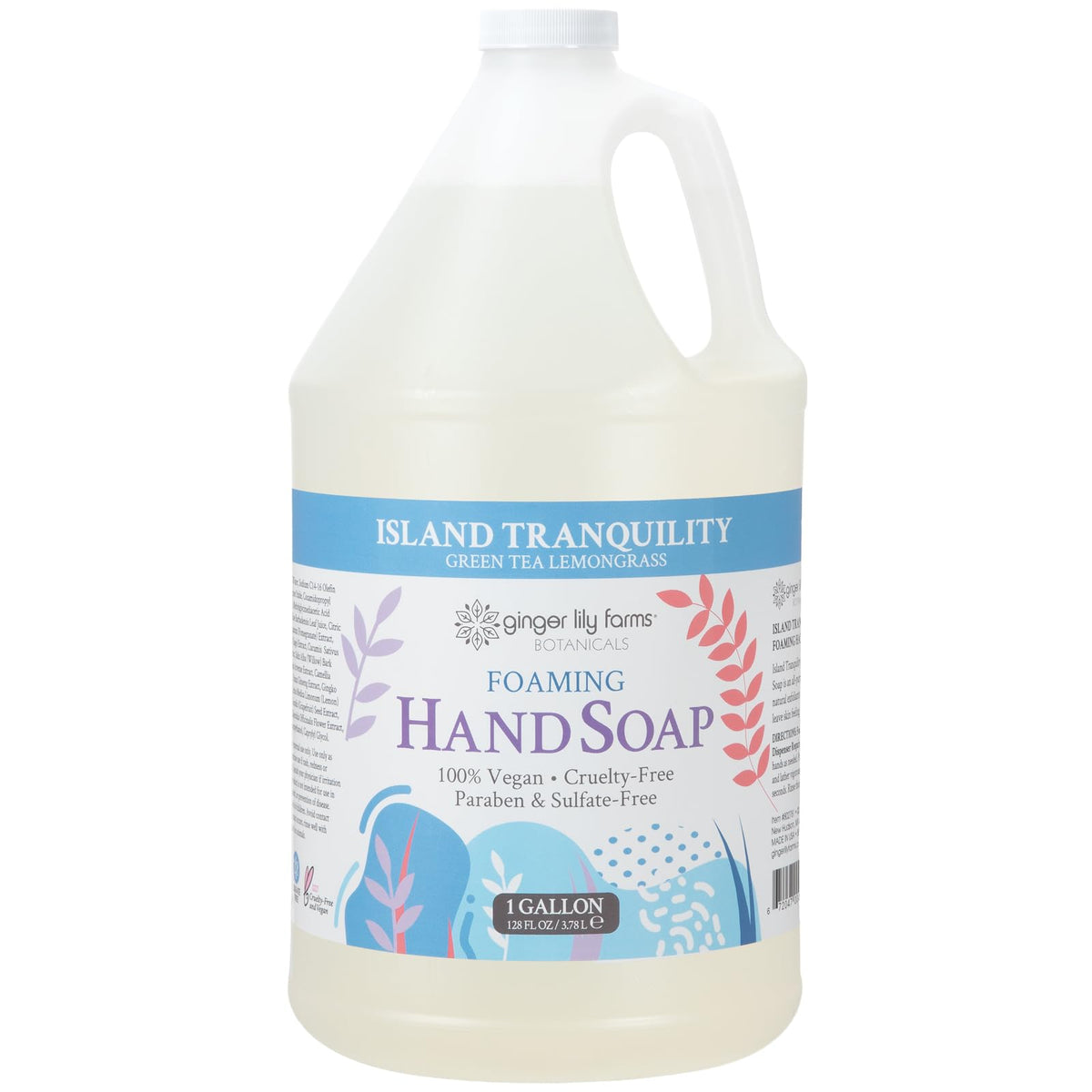 Ginger Lily Farms Foaming Hand Soap 128oz back view