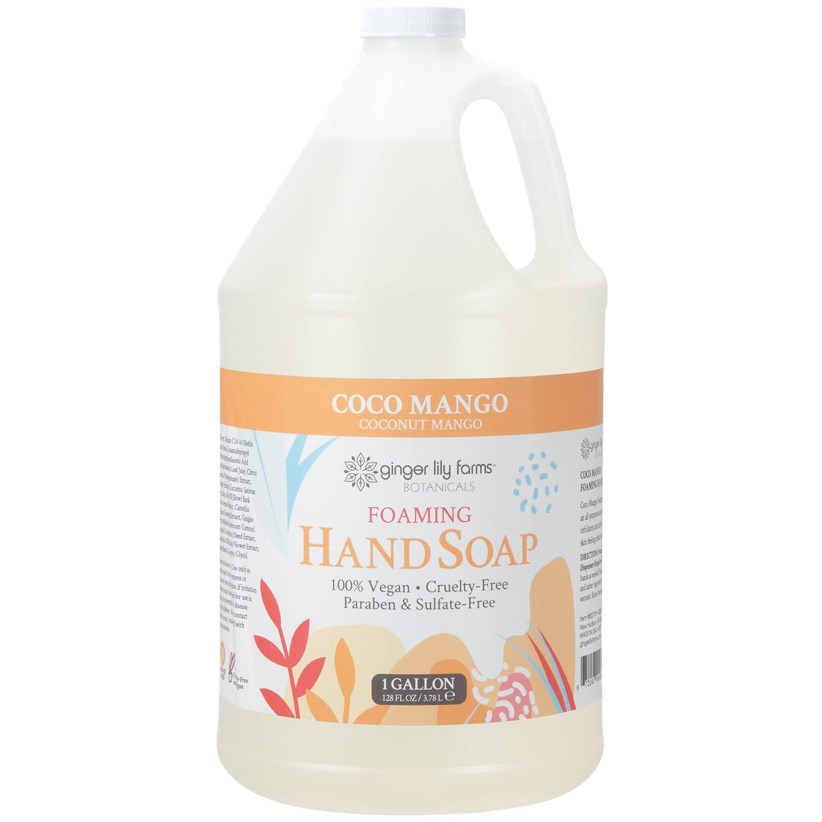 Ginger Lily Farms Foaming Hand Soap 128oz Coco Mango front view