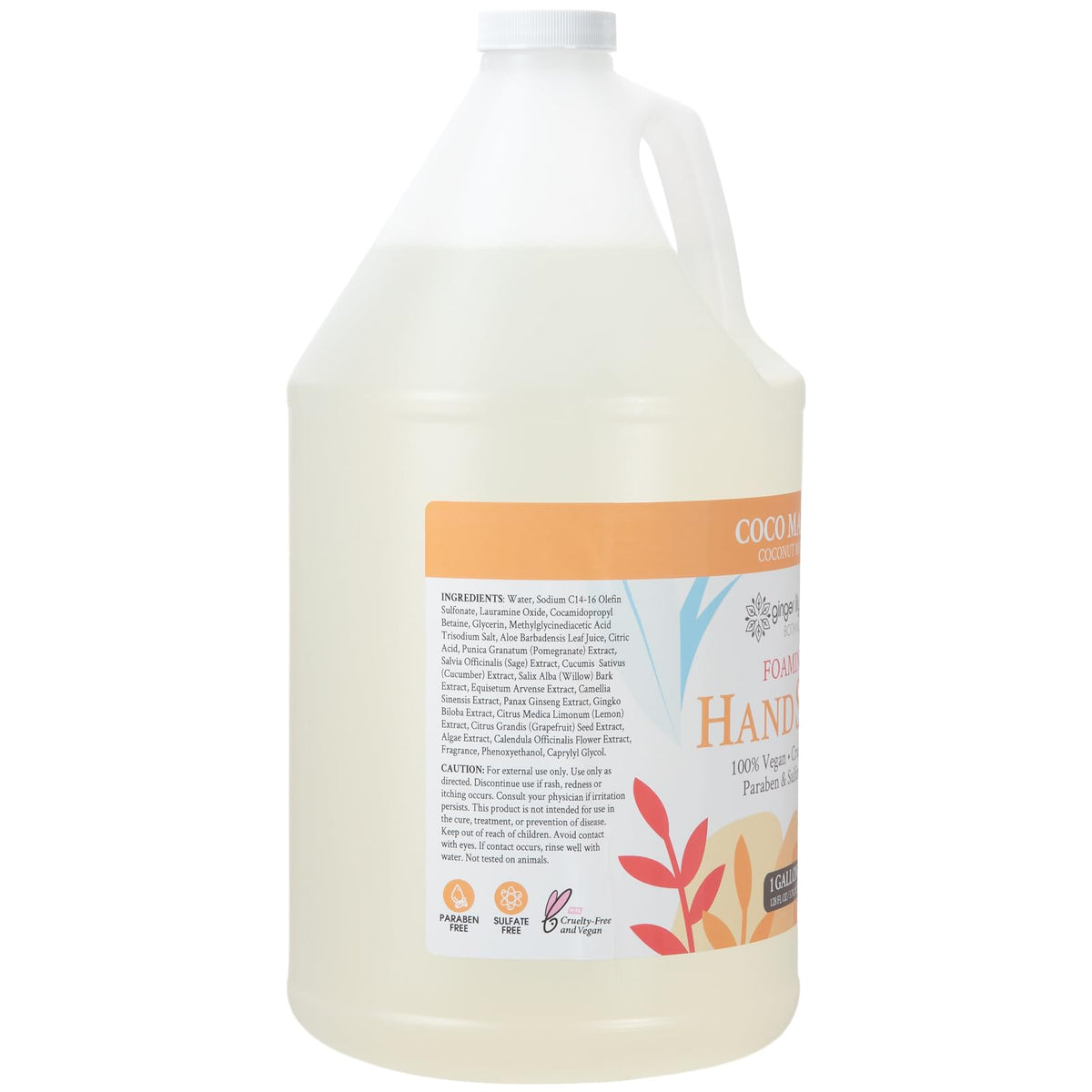 Ginger Lily Farms Foaming Hand Soap 128oz Coco Mango side view