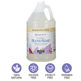 Ginger Lily Farms Foaming Hand Soap 128oz in a bathroom setting