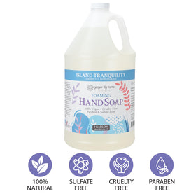 Ginger Lily Farms Foaming Hand Soap 128oz Island Tranquility in a soap dispenser