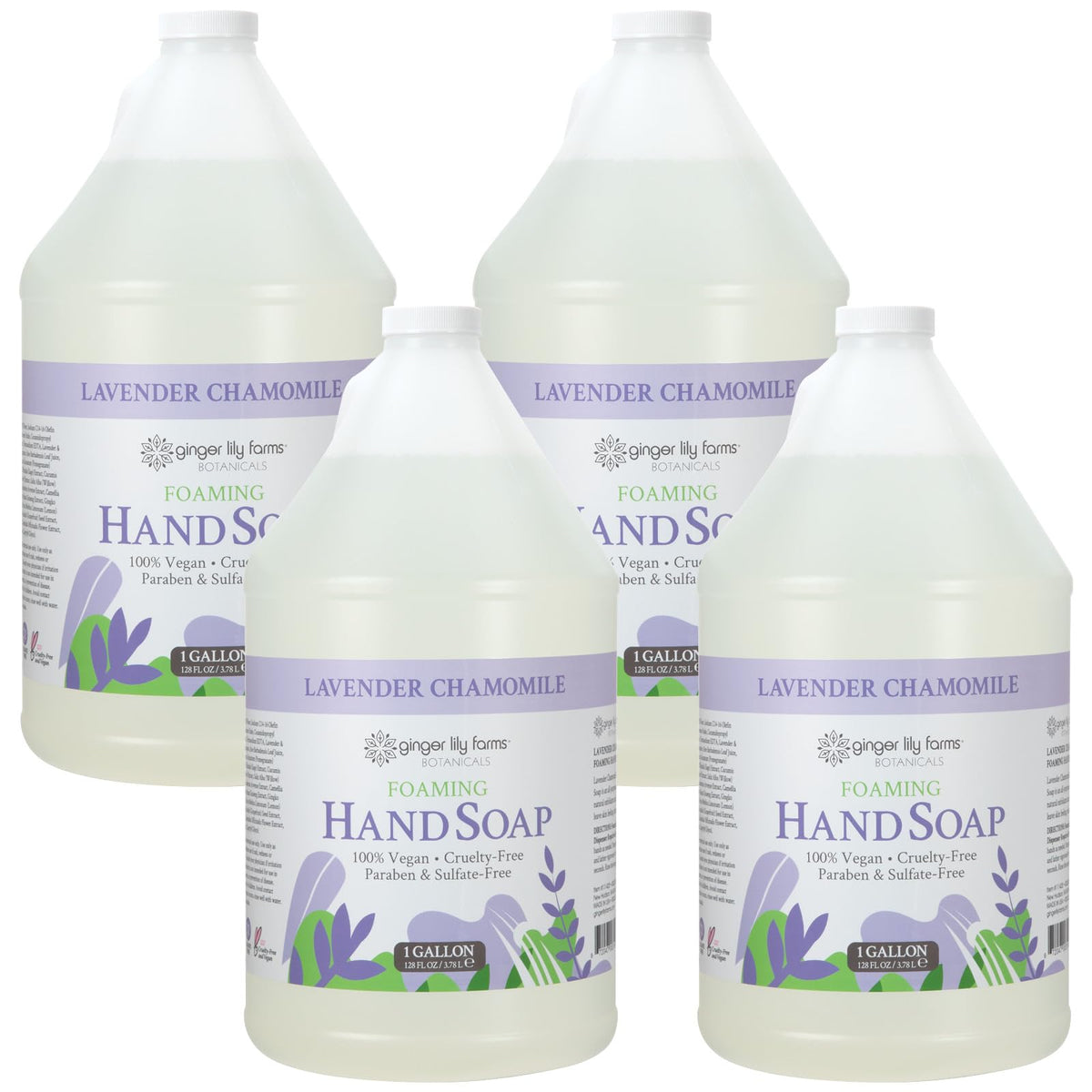 Ginger Lily Farms Foaming Hand Soap 128oz Lavender Chamomile front view