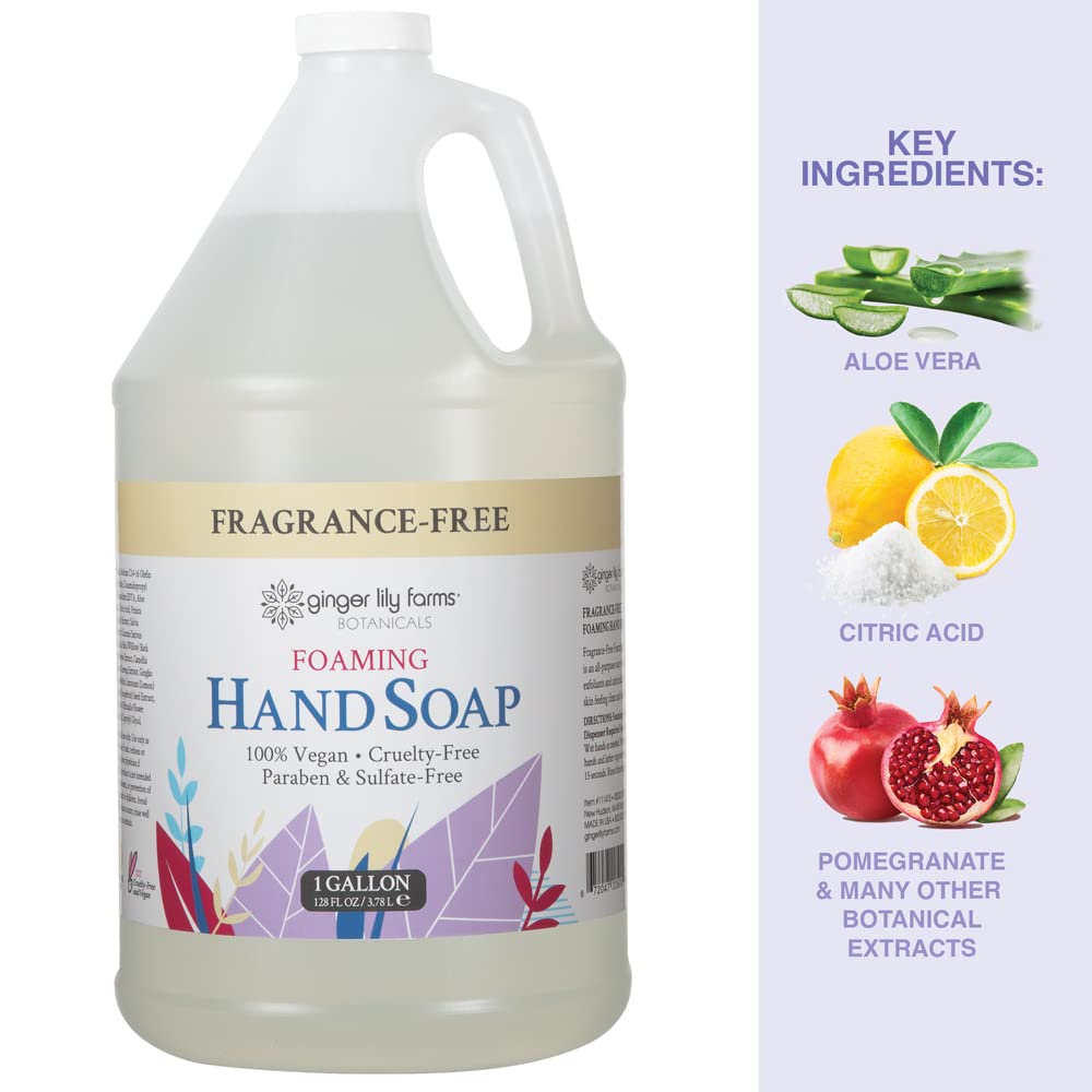 Ginger Lily Farms Foaming Hand Soap 128oz packaging details